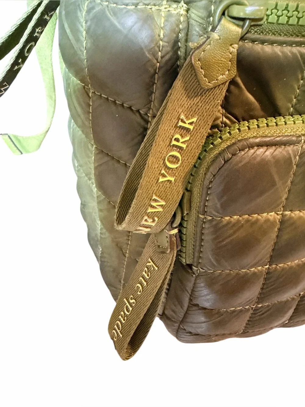 Kate Spade Camden Quilted Large Backpack - Kelp Green Nylon Puffer